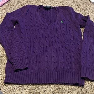 Ralph Lauren Women’s Purple V-Neck Sweater